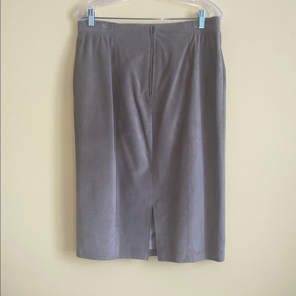 Vintage Danier Nude Suede Leather Midi Pencil Skirt Size 18 - Picture 6 of 16